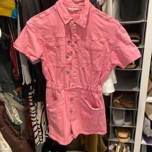 Pink Utility Romper (Boutique)